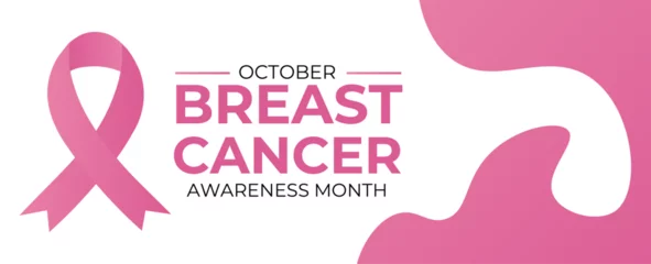 Foto op Canvas October breast cancer awareness month poster background concept design with pink bow ribbon. banner, cover, poster, card, web, Ads, HIV, flyer, background. vector illustration graphic template. © Umar