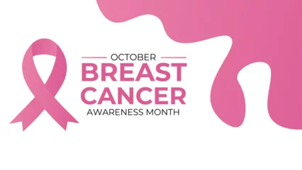 Foto auf Acrylglas October breast cancer awareness month poster background concept design with pink bow ribbon. banner, cover, poster, card, web, Ads, HIV, flyer, background. vector illustration graphic template. © Umar