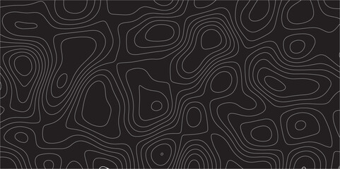 Black and white abstract background Abstracts Topographic map and white lines, contour background, Vector contour topographic map background. Topography Animation Motion. Slowly moving colorful lines.