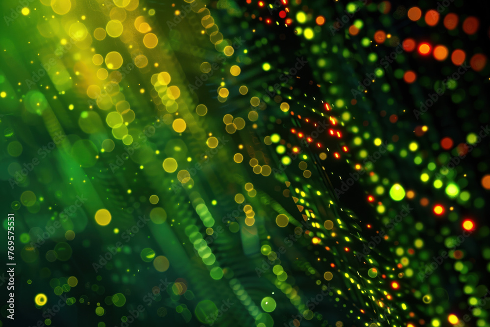 Poster abstract green computer internet and technology background. background image. created with generativ