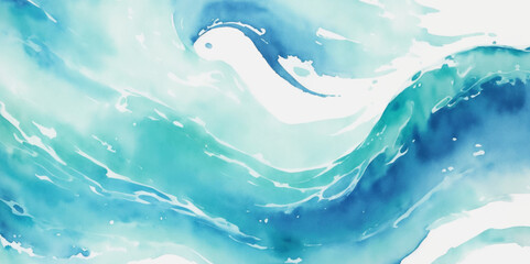 Sea water ocean wave vector background. Blue water ocean sea wave seamless background. Water  ocean wave white and soft blue aqua, teal texture.
