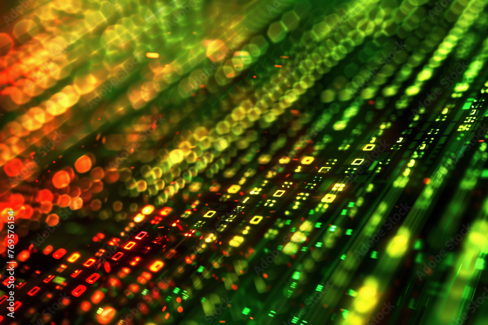 Poster abstract green computer internet and technology background. background image. created with generativ