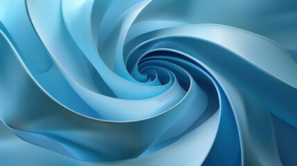 Wavy blue ribbon spirals on a 3D abstract background, creating a modern and stylish wallpaper.