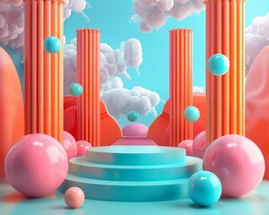 Gooseberry 3D Type and Bubble Text Art Deco Futuristic eCommerce Product Layouts ,