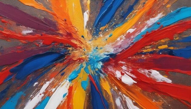 Vibrant Abstract Acrylic Paint Strokes Expressiv