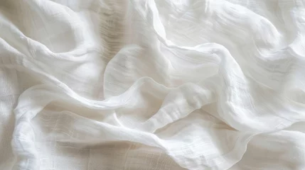 Poster Crisp white linen texture symbolizing purity and simplicity © AI Farm