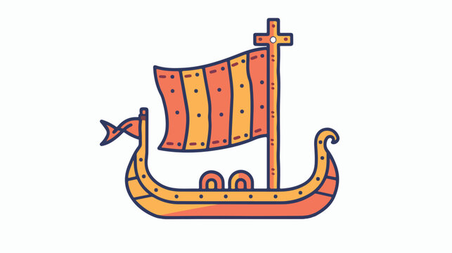 Viking flag icon. Outline viking flag vector icon for