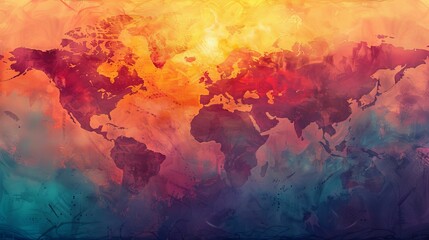 Historical Sunset gradients Abstract Art Mysterious Fantasy Maps ,