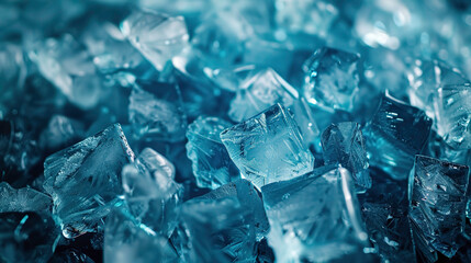 ice cubes background, blue color palette