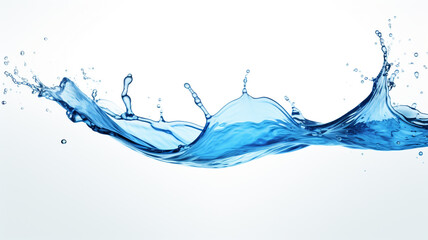 Splash of blue water isolated on white background