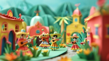 Origami Paper Town: Cinco de Mayo Celebration Essence

