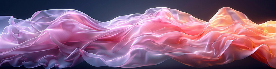 Obraz premium Abstract pink background with blurred waves and lines, simple design, high resolution, professional illustration. The background is a soft gradient of light pink with smooth curves.