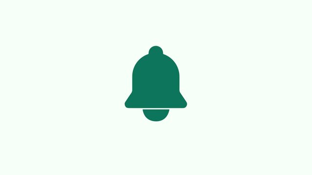 Notification bell icon animation. Alarm symbol, service bell, handball sign, notification symbol. 4K Video motion graphic animation.