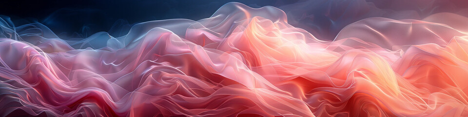 Obraz premium Abstract pink background with blurred waves and lines, simple design, high resolution, professional illustration. The background is a soft gradient of light pink with smooth curves.