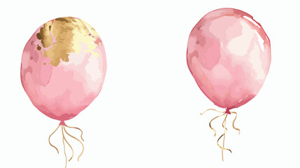 Blush and Gold Balloon Flat vector isolated