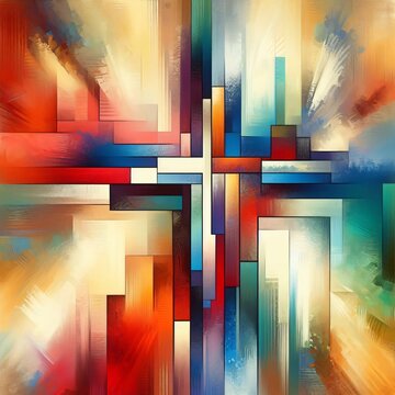 abstract colorful cross