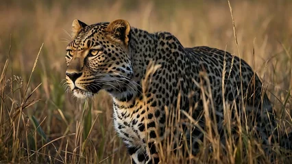 Papier Peint photo Léopard leopard In The African Savanna 