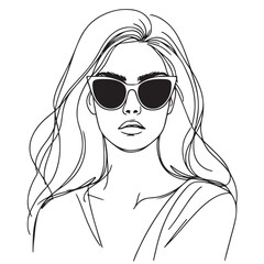 Woman in sunglasses. Girl in minimalist style. Summer fashion