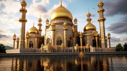 Fototapeta na wymiar gold mosque 8k photography, ultra HD, sharp.