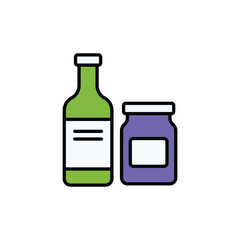 Bottles icon design with white background stock illustration