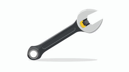 Wrench Icon In Flat Style For App UI Websites. Black