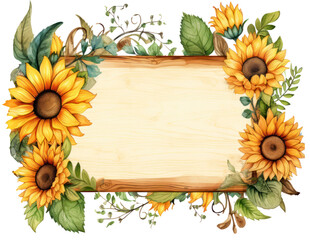 Rustic Welcome Sign with Sunflowers