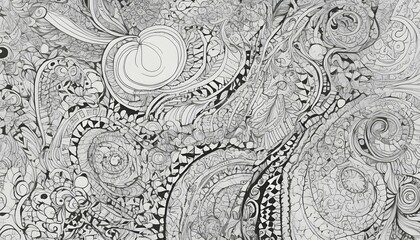 Intricate Black And White Zentangle Pattern With A