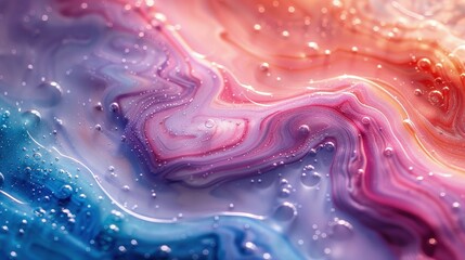 Vibrant Fluid Art Pattern with Pink and Blue Hues
