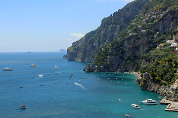 Landscape of Amalfi Coast Seaside in Italy Summer Day Travel
