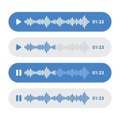 Voice Messages Sign Set on White Background. Vector