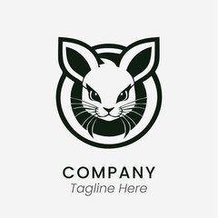 ninja bunny logo design icon template