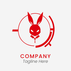 ninja bunny logo design icon template