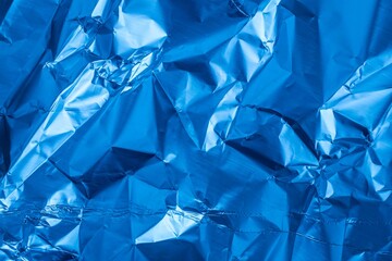 crumpled sheet metal painted blue. background or texture - obrazy, fototapety, plakaty