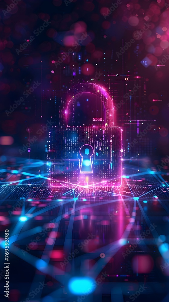 Poster safeguarding data in the digital realm a cybersecurity of secure access and network protection