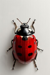 A Hyper-Detailed Ladybug Close-Up, a Symbol of Luck and Beauty