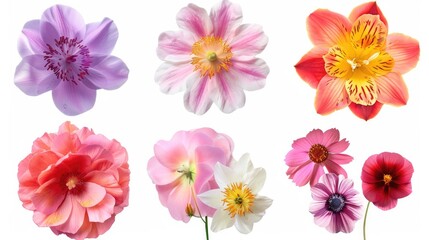 Flowers set collection. Isolated on white background Generative AI