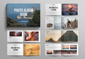 Photo Album Book Template Design Layout Landscape