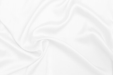 Empty waving white fabric texture background, white fabric pattern background