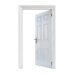 Open white door, cut out