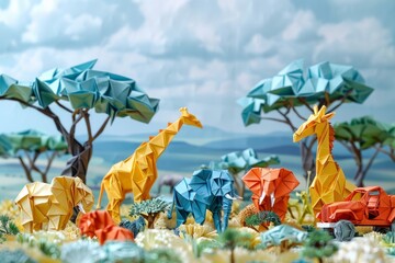 Origami Paper Town: Safari Adventure Essence

