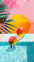 Abstract summer collage illustration. Trendy collage design - 769599972