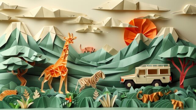 Origami Paper Town: Safari Adventure Essence

