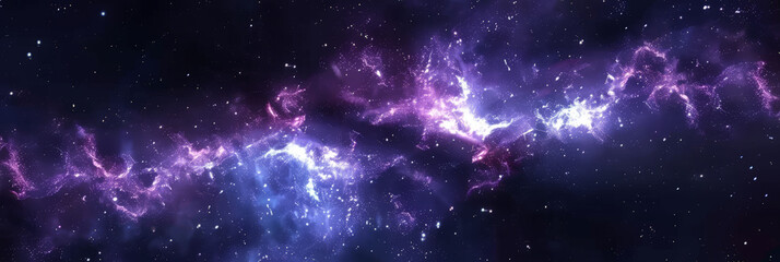 A purple and blue galaxy with many stars
