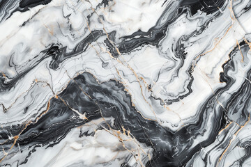 A high quality marble texture background, Close-up of black and white marble with golden.