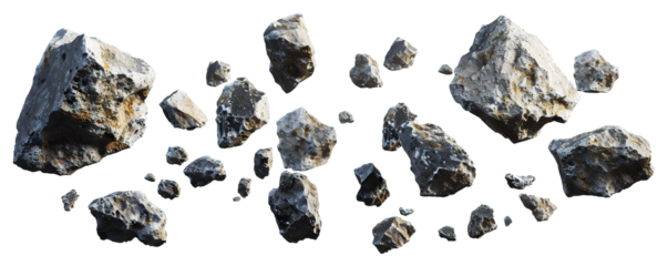 Flying asteroids cut out