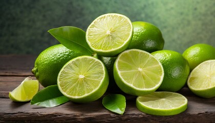 Zesty Delight: Vibrant Lime and Citrus Slice Background