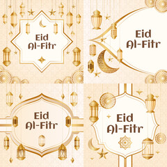 Eid al fitr illustrations in gradient design