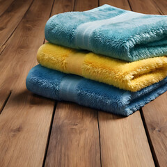 Obraz na płótnie Canvas towels on a wooden surface. spa interior