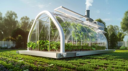 Greenhouse With Healthy Plants Growing - obrazy, fototapety, plakaty