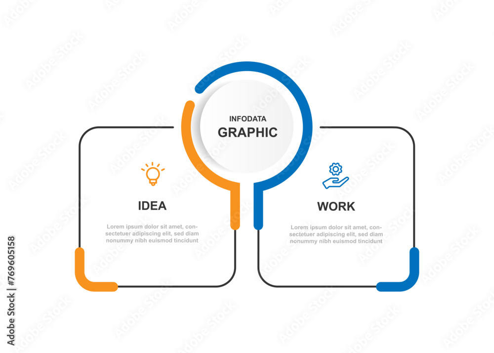 Poster Design template infographic vector element with 2 step or option suitable for web presentation and business information